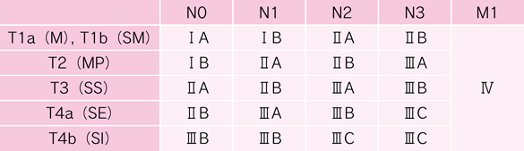 表1　進行度分類（Stage）